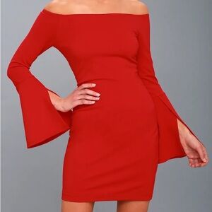 Red Off-The-Shoulder Dress